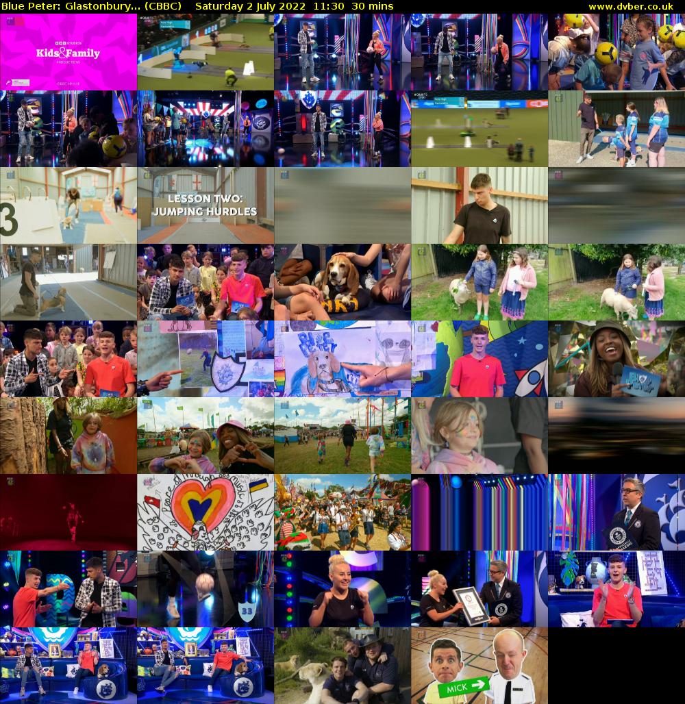 Blue Peter: Glastonbury... (CBBC) Saturday 2 July 2022 11:30 - 12:00