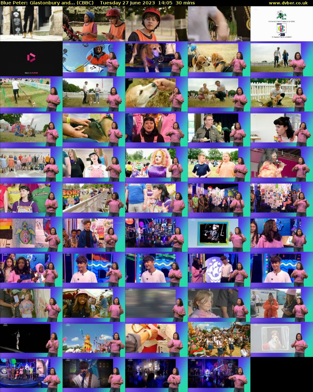 Blue Peter: Glastonbury and... (CBBC) Tuesday 27 June 2023 14:05 - 14:35