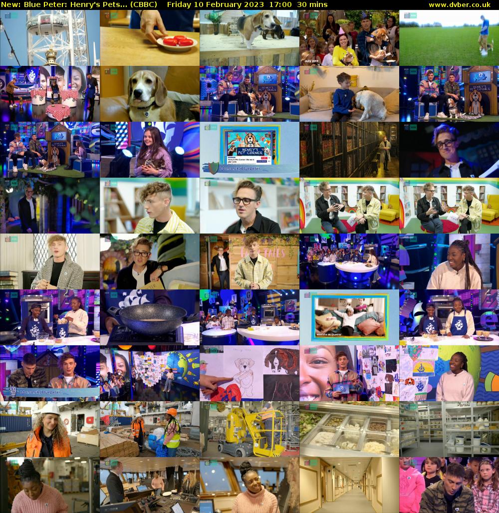 Blue Peter: Henry's Pets... (CBBC) Friday 10 February 2023 17:00 - 17:30
