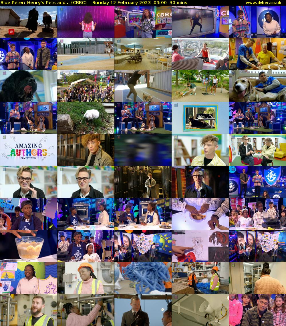 Blue Peter: Henry's Pets and... (CBBC) Sunday 12 February 2023 09:00 - 09:30
