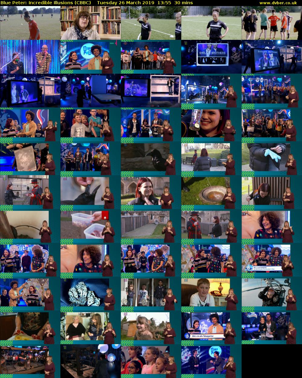 Blue Peter: Incredible Illusions (CBBC) Tuesday 26 March 2019 13:55 - 14:25