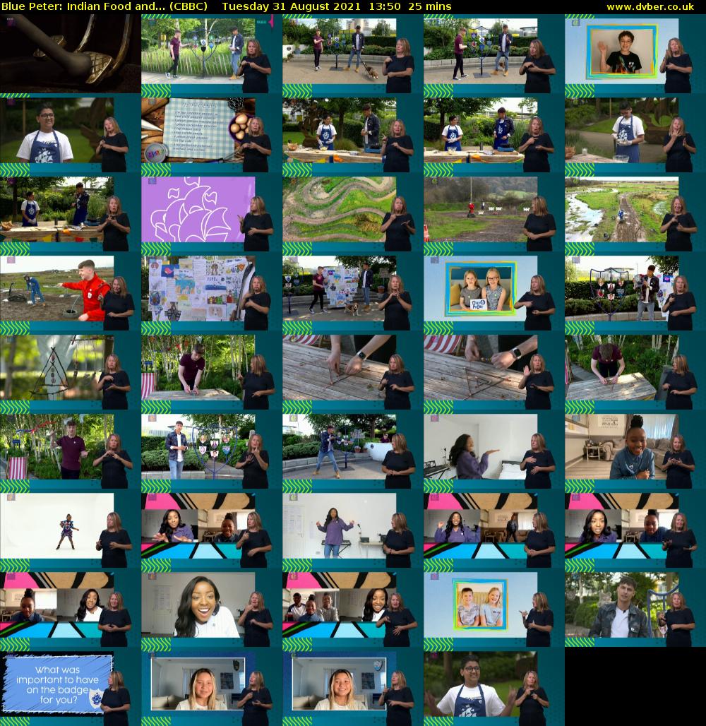 Blue Peter: Indian Food and... (CBBC) Tuesday 31 August 2021 13:50 - 14:15