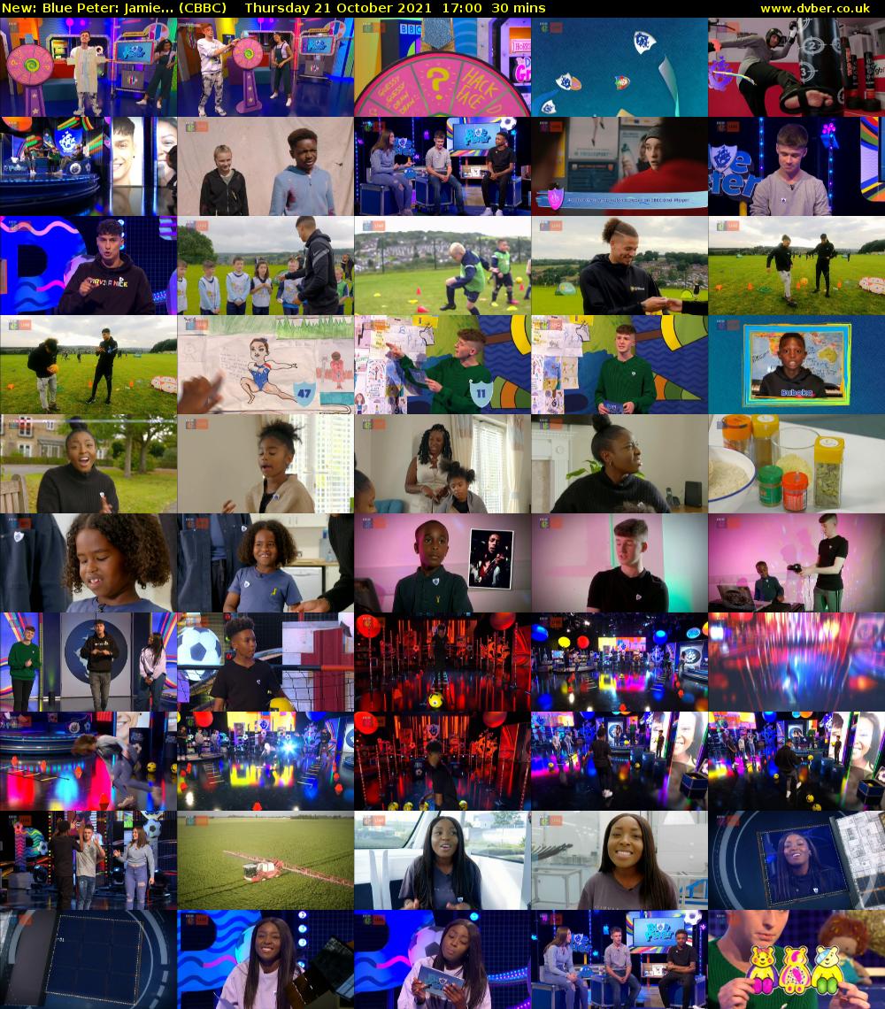 Blue Peter: Jamie... (CBBC) Thursday 21 October 2021 17:00 - 17:30