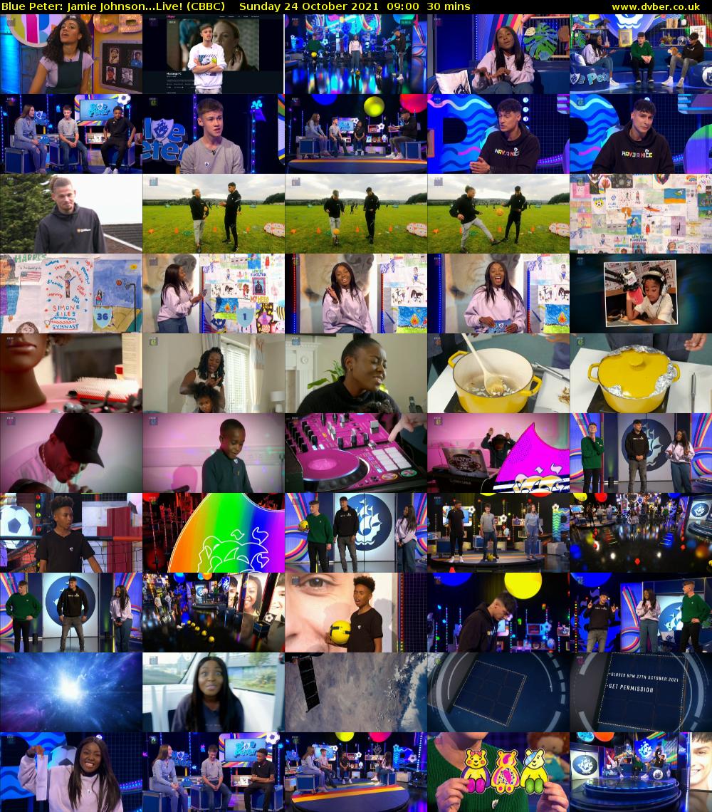 Blue Peter: Jamie Johnson...Live! (CBBC) Sunday 24 October 2021 09:00 - 09:30