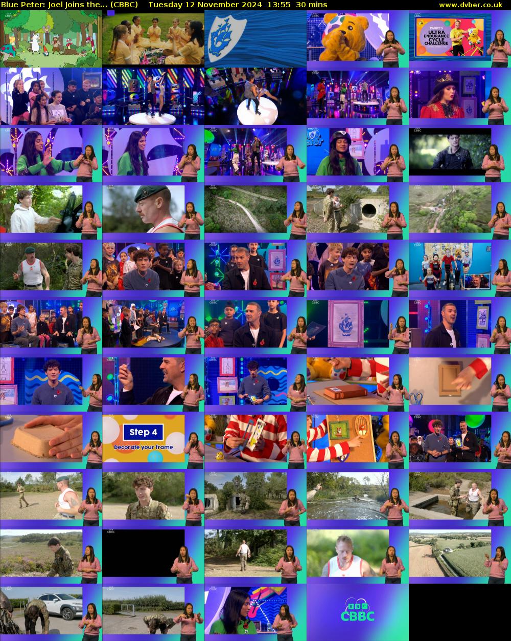 Blue Peter: Joel Joins the... (CBBC) Tuesday 12 November 2024 13:55 - 14:25
