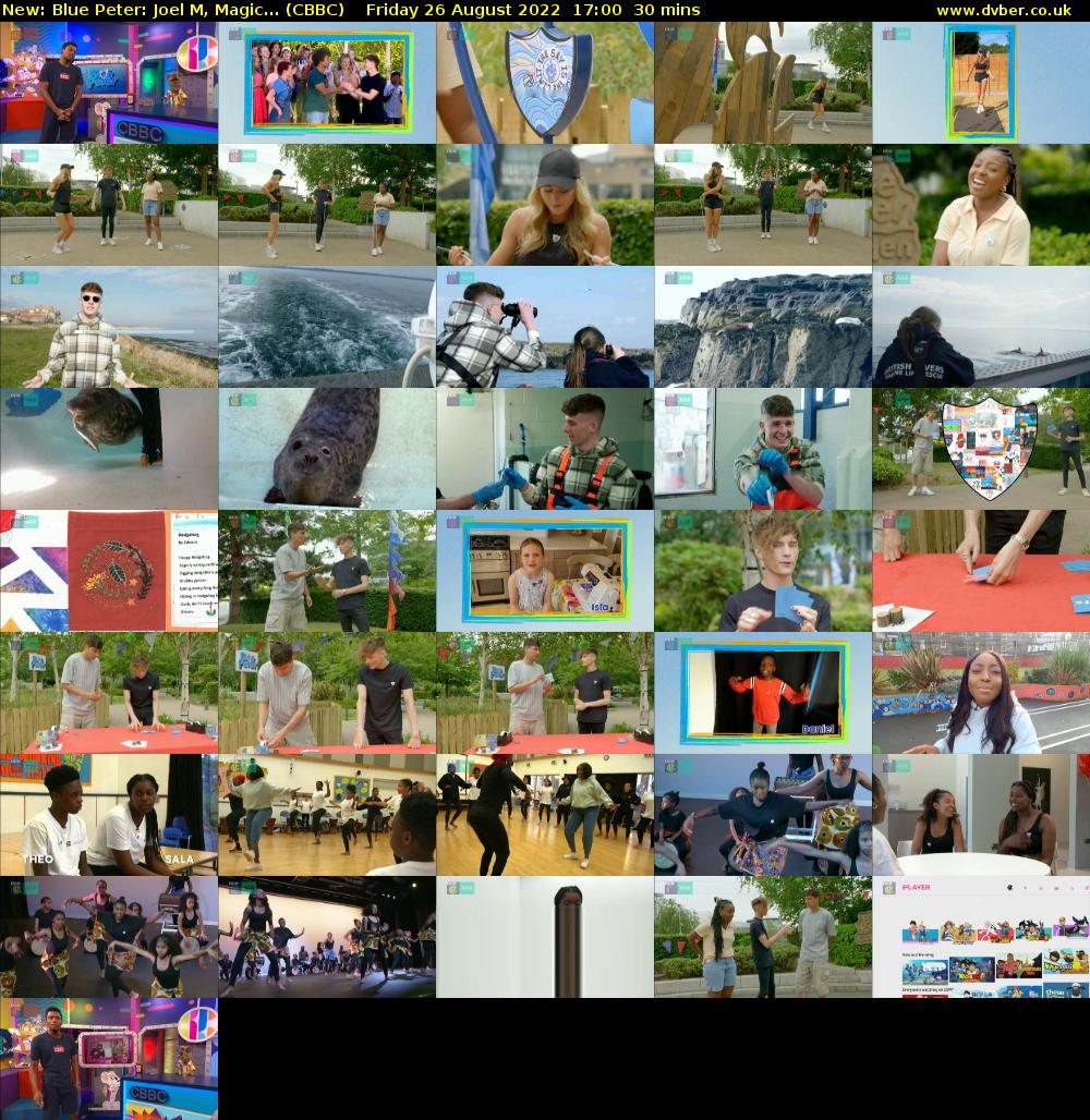 Blue Peter: Joel M, Magic... (CBBC) Friday 26 August 2022 17:00 - 17:30