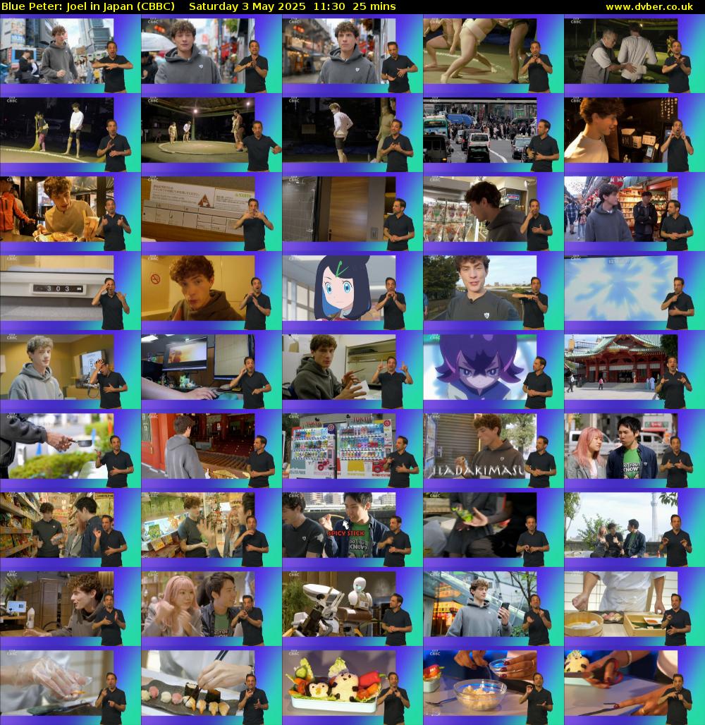 Blue Peter: Joel in Japan (CBBC) Saturday 3 May 2025 11:30 - 11:55