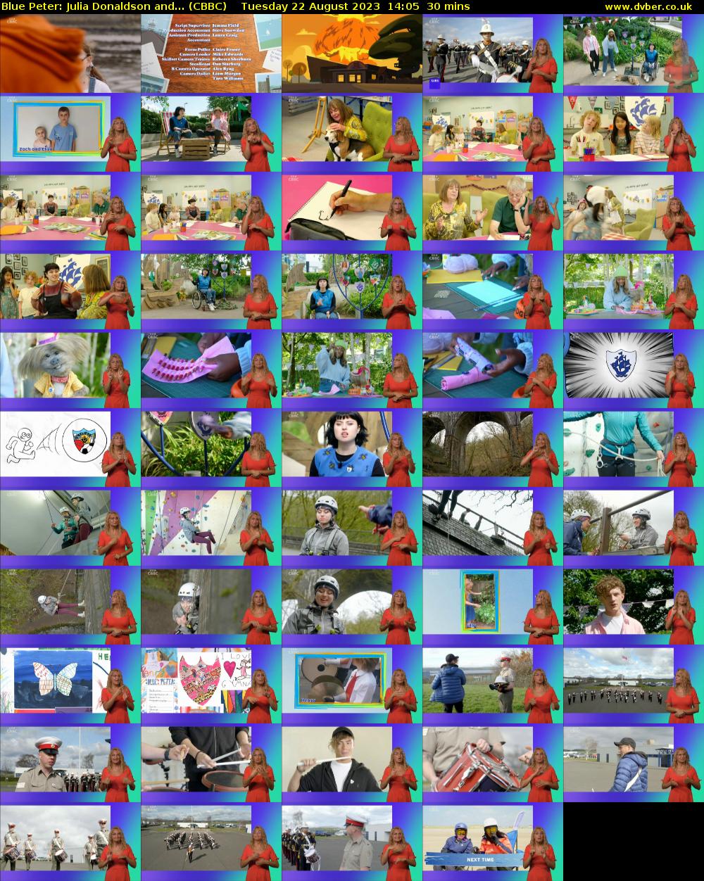 Blue Peter: Julia Donaldson and... (CBBC) Tuesday 22 August 2023 14:05 - 14:35