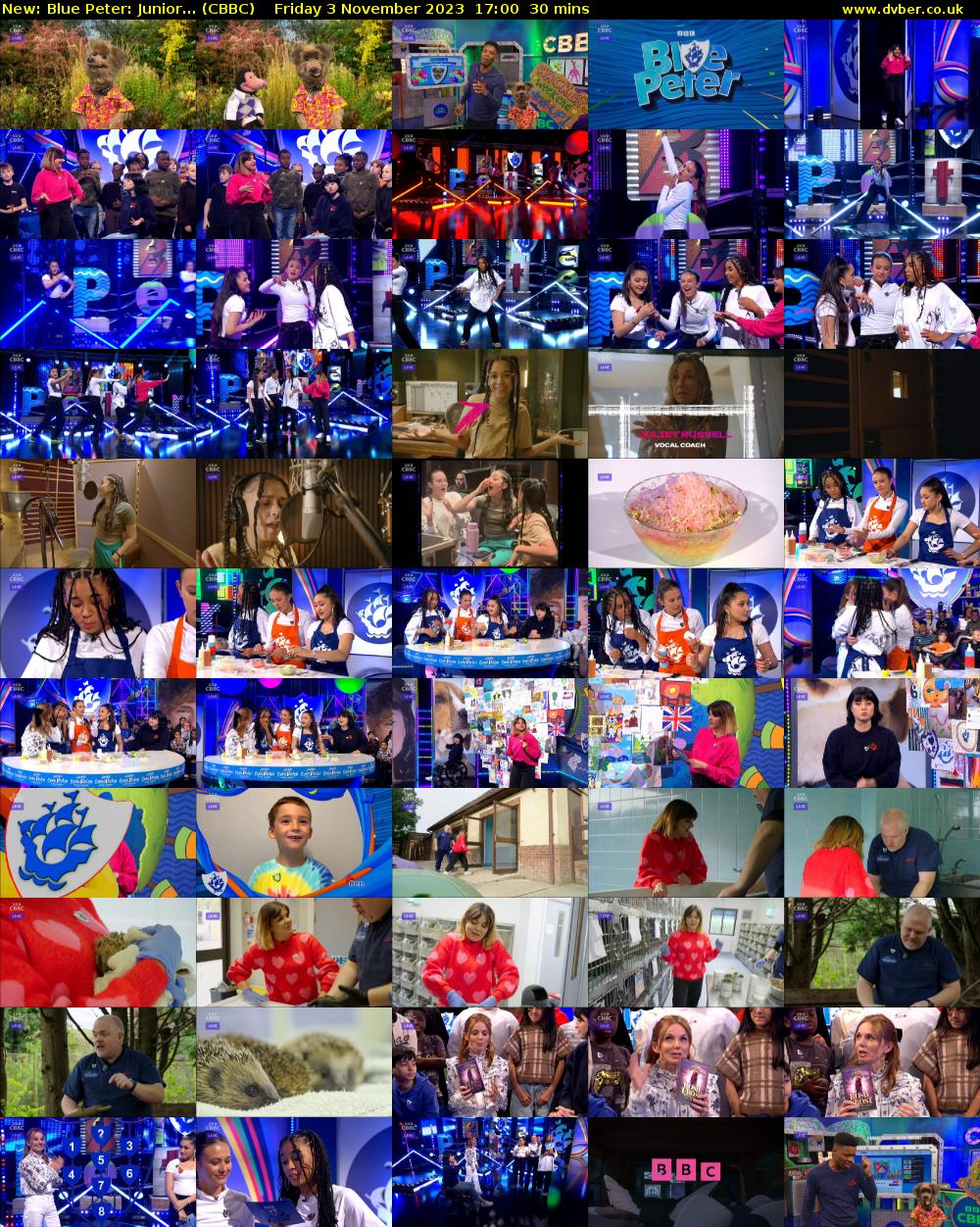 Blue Peter: Junior... (CBBC) Friday 3 November 2023 17:00 - 17:30