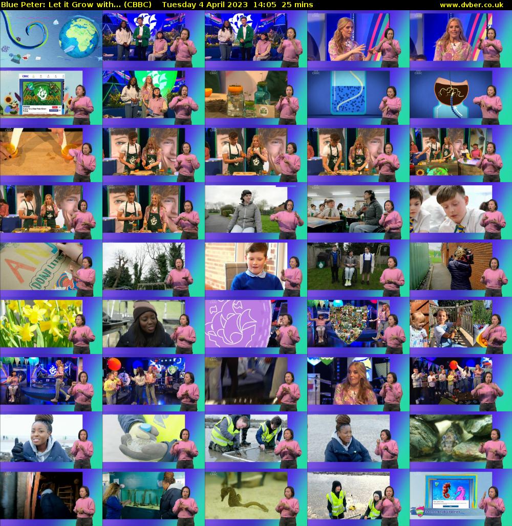 Blue Peter: Let it Grow with... (CBBC) Tuesday 4 April 2023 14:05 - 14:30