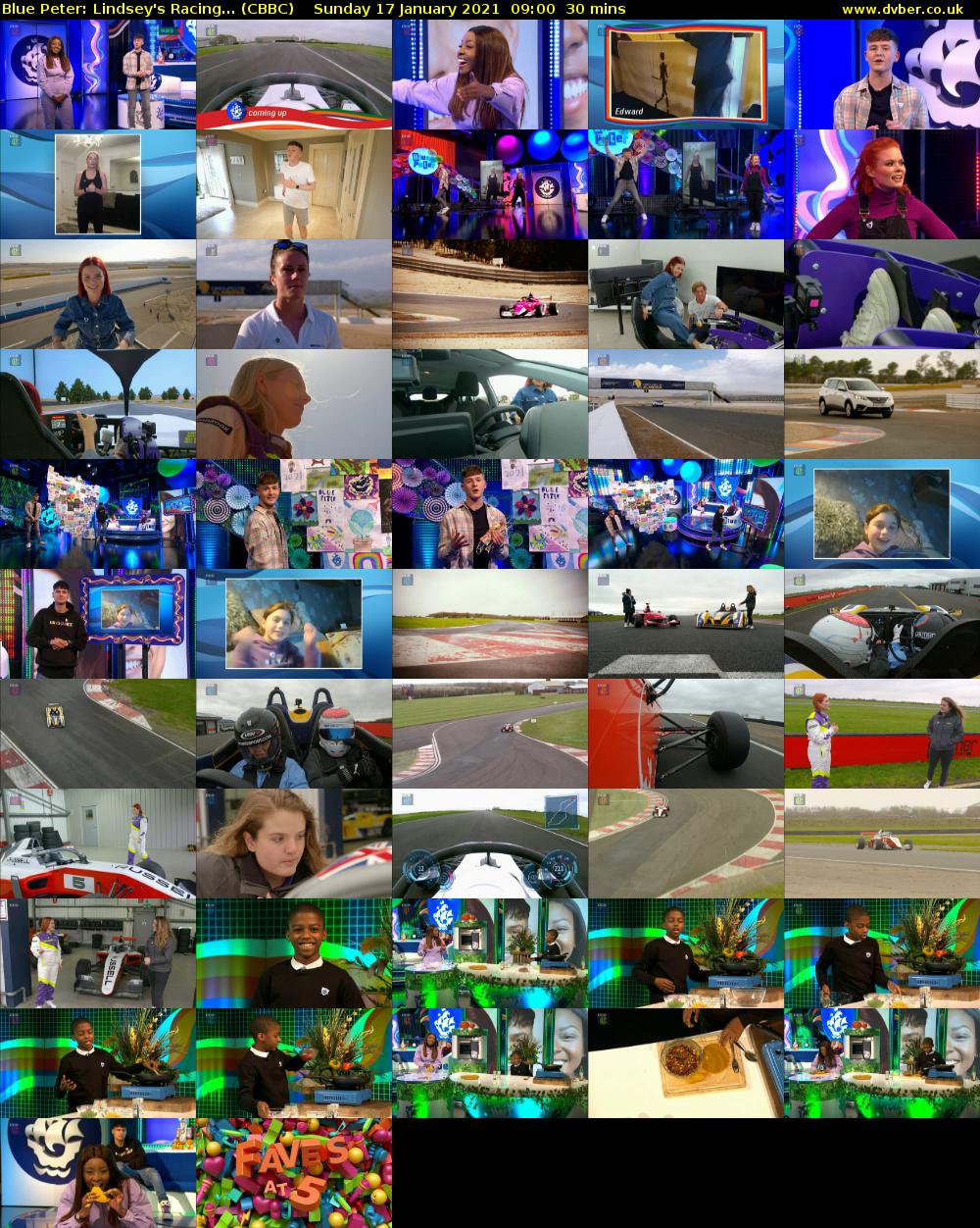 Blue Peter: Lindsey's Racing... (CBBC) Sunday 17 January 2021 09:00 - 09:30