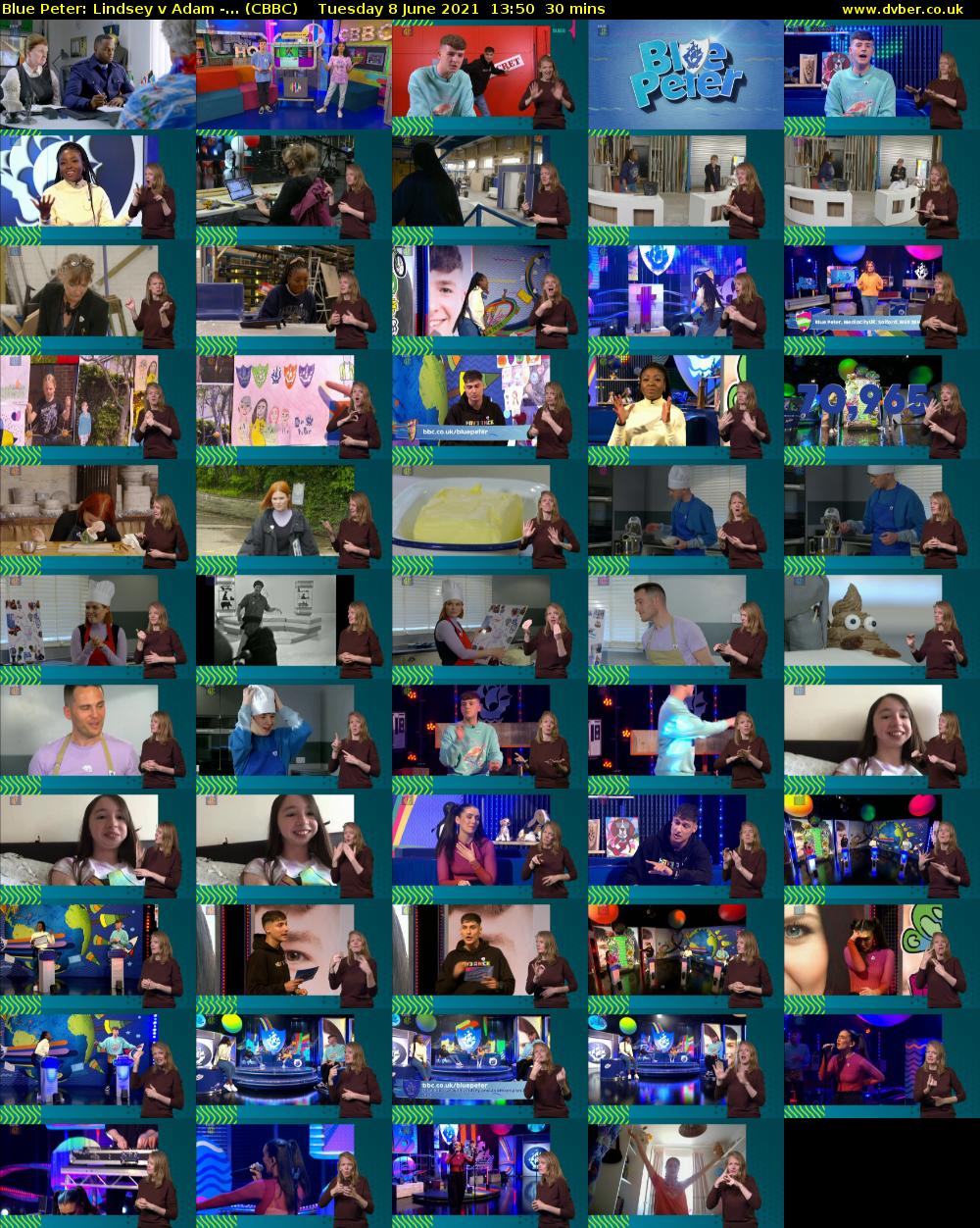 Blue Peter: Lindsey v Adam -... (CBBC) Tuesday 8 June 2021 13:50 - 14:20