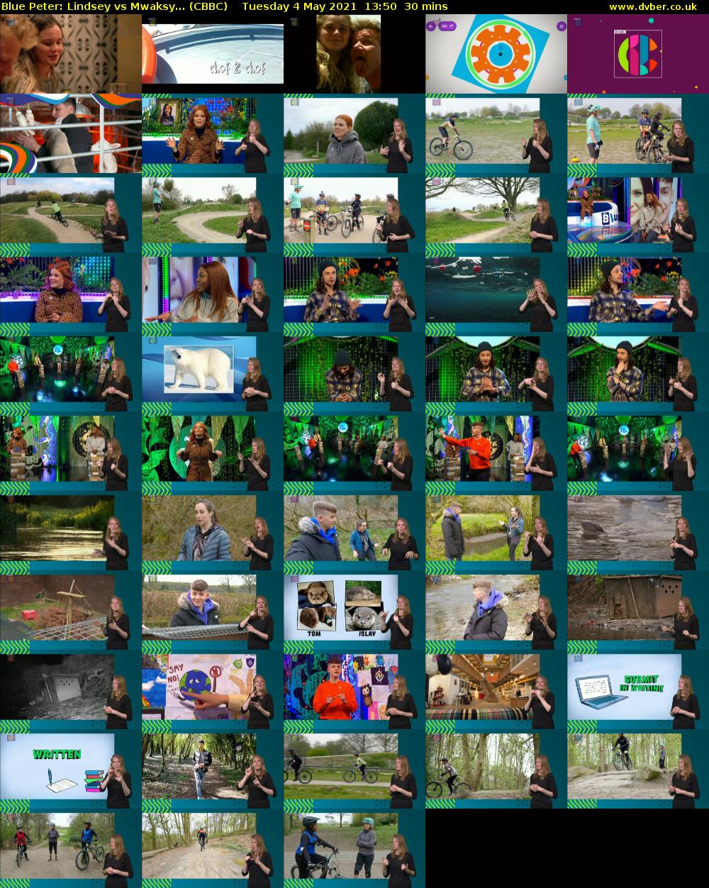 Blue Peter: Lindsey vs Mwaksy... (CBBC) Tuesday 4 May 2021 13:50 - 14:20