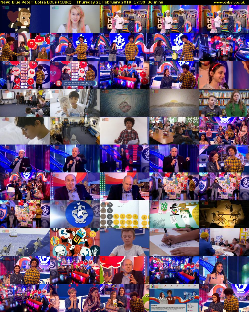 Blue Peter: Lotsa LOLs (CBBC) Thursday 21 February 2019 17:30 - 18:00