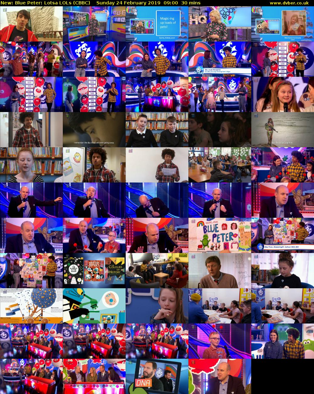 Blue Peter: Lotsa LOLs (CBBC) Sunday 24 February 2019 09:00 - 09:30