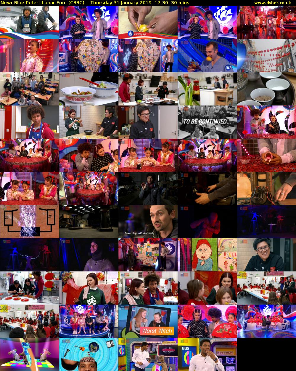 Blue Peter: Lunar Fun! (CBBC) Thursday 31 January 2019 17:30 - 18:00