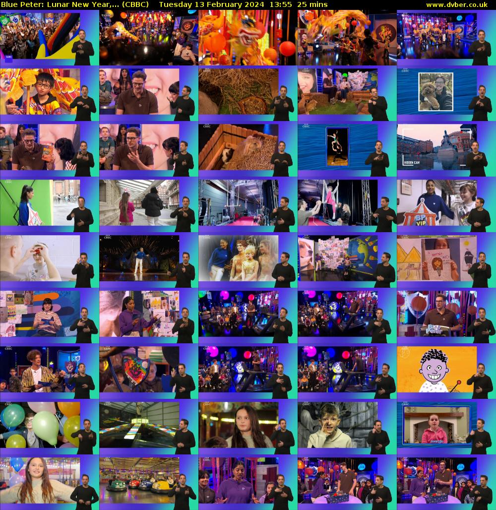 Blue Peter: Lunar New Year,... (CBBC) Tuesday 13 February 2024 13:55 - 14:20