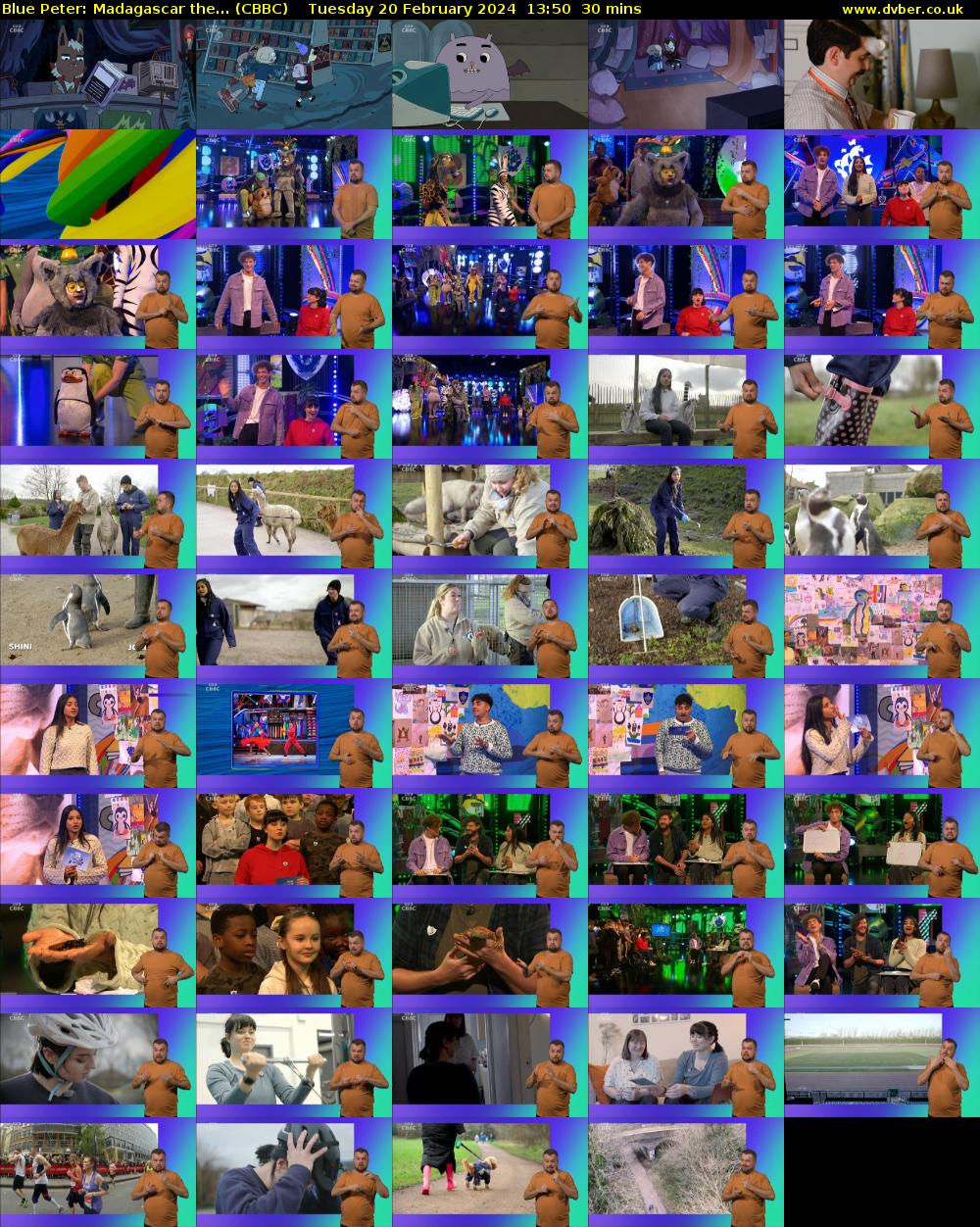 Blue Peter: Madagascar the... (CBBC) Tuesday 20 February 2024 13:50 - 14:20