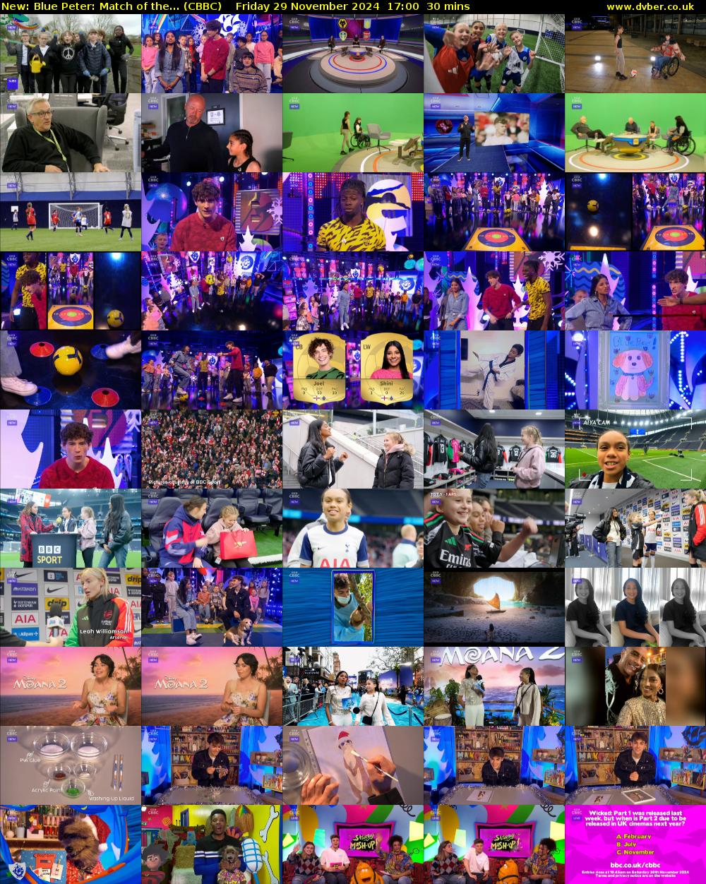 Blue Peter: Match of the... (CBBC) Friday 29 November 2024 17:00 - 17:30