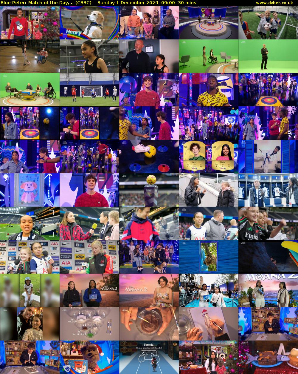 Blue Peter: Match of the Day,... (CBBC) Sunday 1 December 2024 09:00 - 09:30