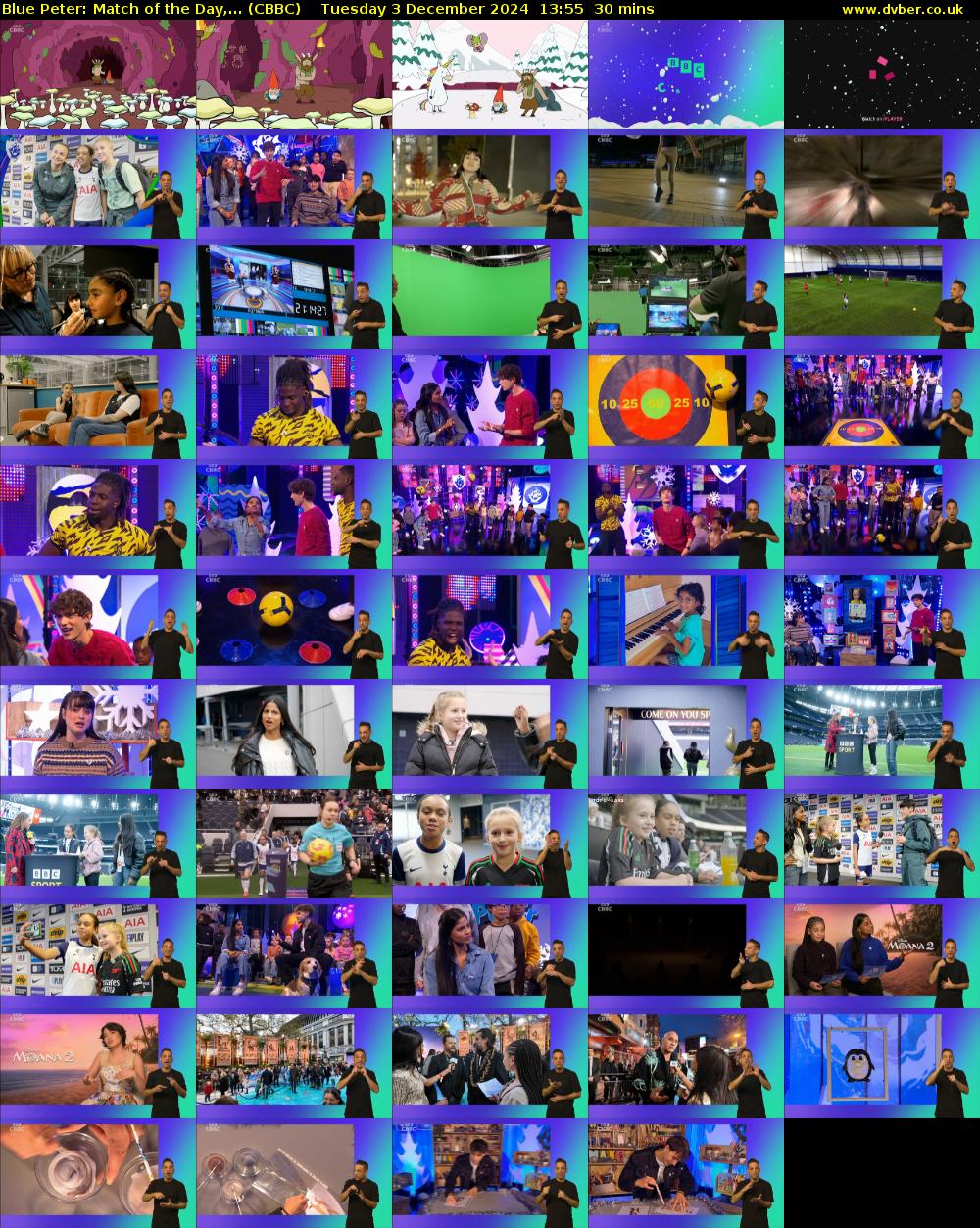 Blue Peter: Match of the Day,... (CBBC) Tuesday 3 December 2024 13:55 - 14:25