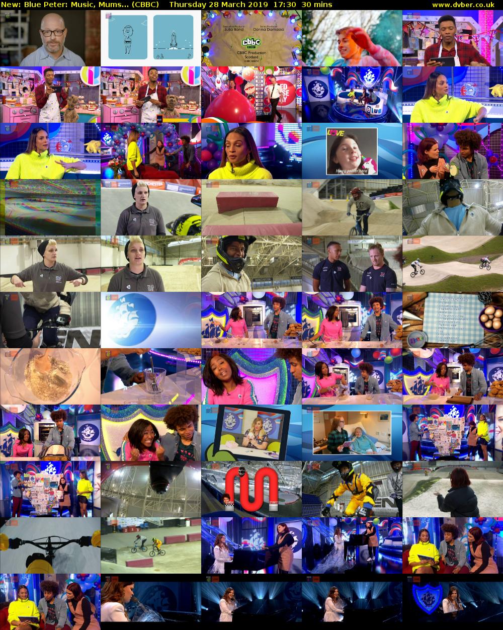 Blue Peter: Music, Mums... (CBBC) Thursday 28 March 2019 17:30 - 18:00