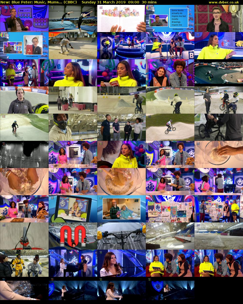 Blue Peter: Music, Mums... (CBBC) Sunday 31 March 2019 09:00 - 09:30