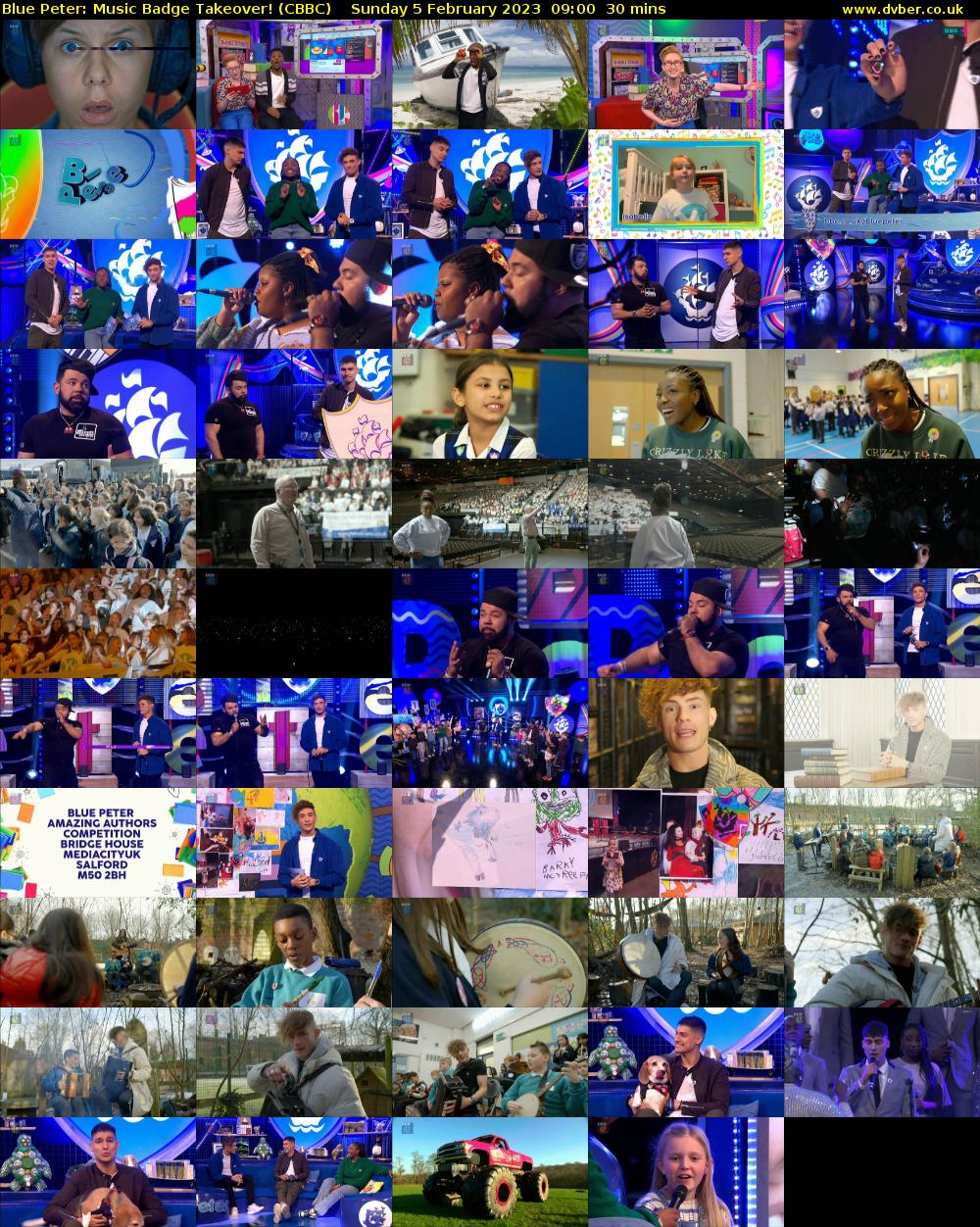 Blue Peter: Music Badge Takeover! (CBBC) Sunday 5 February 2023 09:00 - 09:30