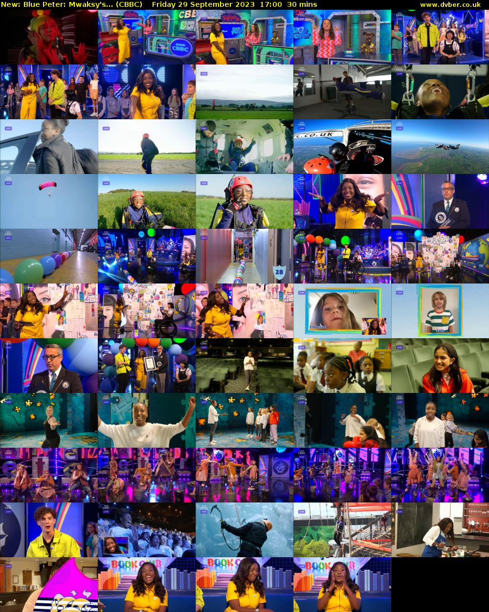 Blue Peter: Mwaksy's... (CBBC) Friday 29 September 2023 17:00 - 17:30