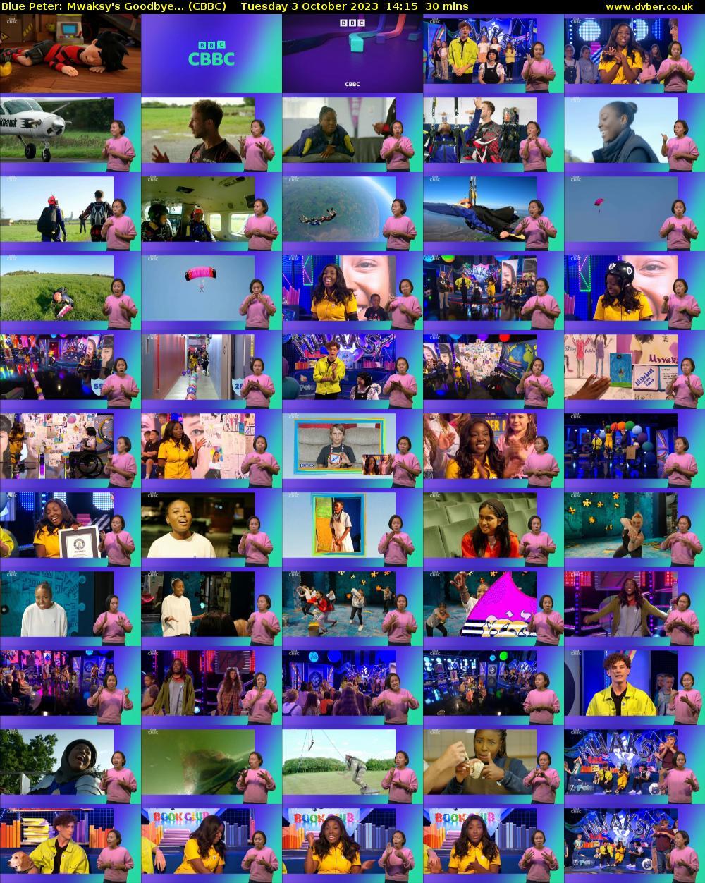 Blue Peter: Mwaksy's Goodbye... (CBBC) Tuesday 3 October 2023 14:15 - 14:45