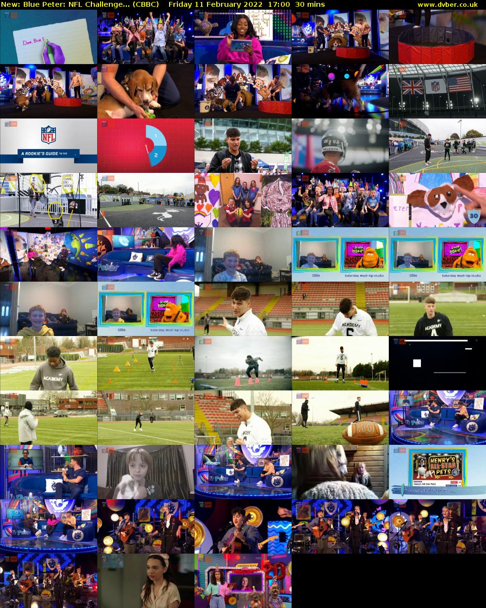 Blue Peter: NFL Challenge... (CBBC) Friday 11 February 2022 17:00 - 17:30