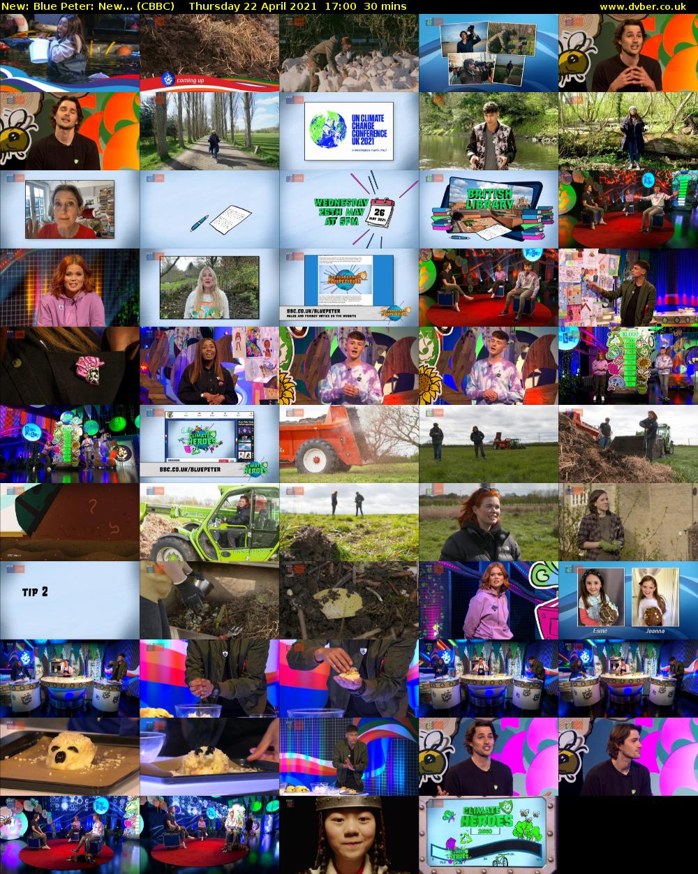 Blue Peter: New... (CBBC) Thursday 22 April 2021 17:00 - 17:30