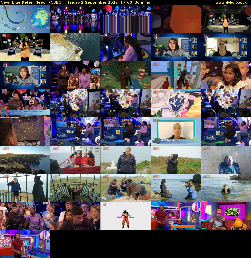Blue Peter: New... (CBBC) Friday 2 September 2022 17:00 - 17:30