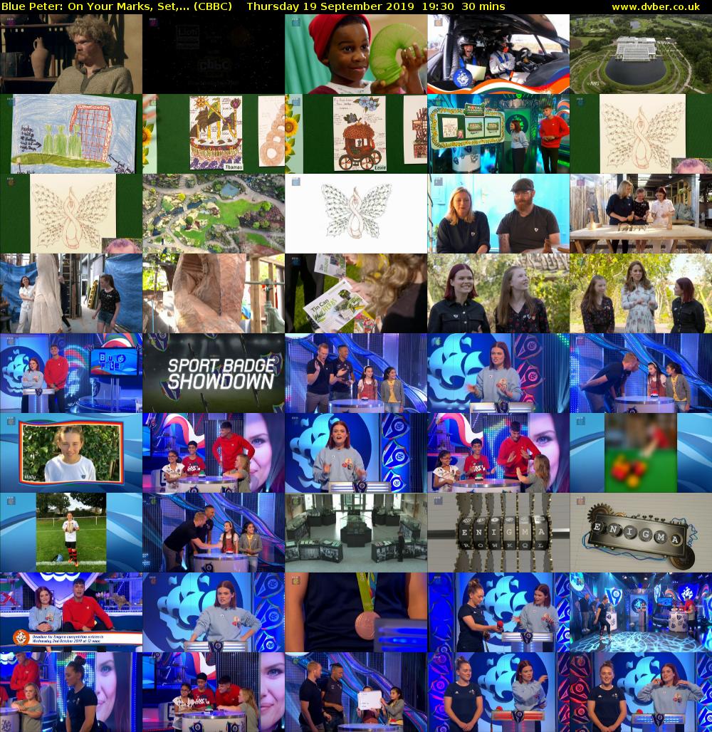 Blue Peter: On Your Marks, Set,... (CBBC) Thursday 19 September 2019 19:30 - 20:00