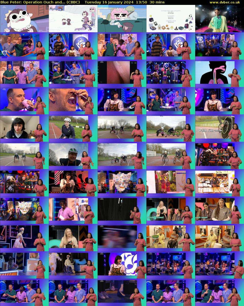 Blue Peter: Operation Ouch and... (CBBC) Tuesday 16 January 2024 13:50 - 14:20