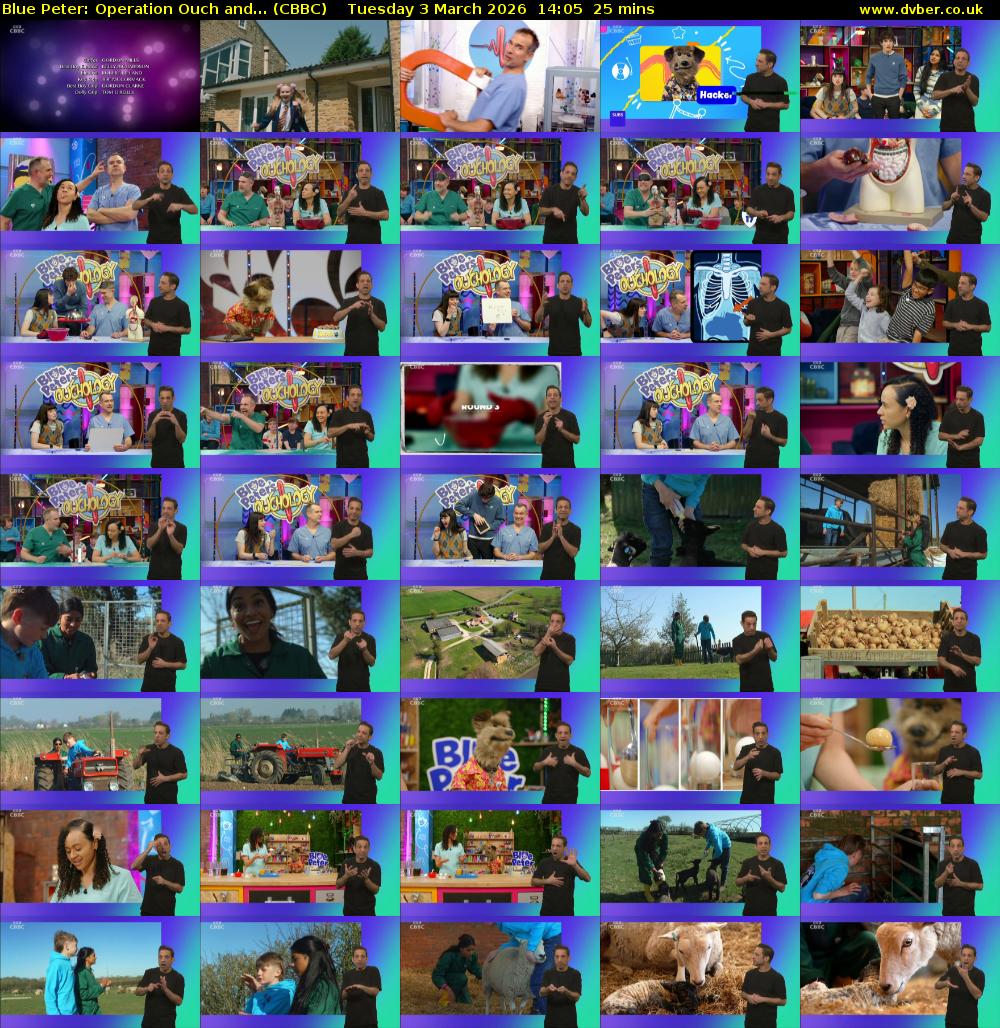 Blue Peter: Operation Ouch and... (CBBC) Tuesday 3 March 2026 14:05 - 14:30