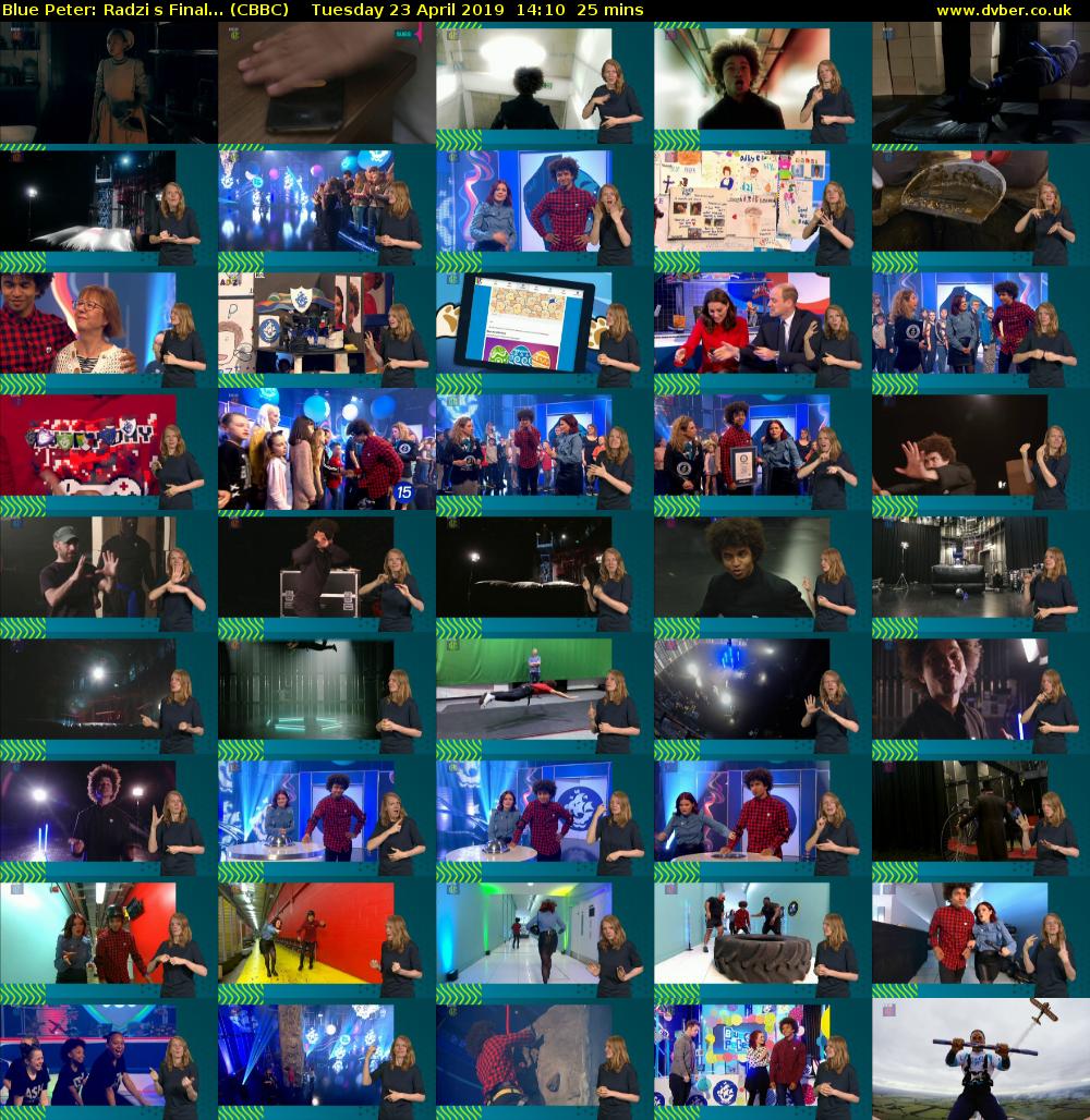 Blue Peter: Radzis Final... (CBBC) Tuesday 23 April 2019 14:10 - 14:35