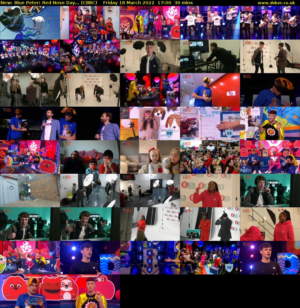 Blue Peter: Red Nose Day... (CBBC) Friday 18 March 2022 17:00 - 17:30