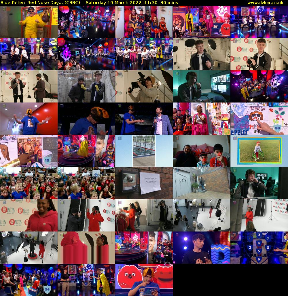 Blue Peter: Red Nose Day... (CBBC) Saturday 19 March 2022 11:30 - 12:00