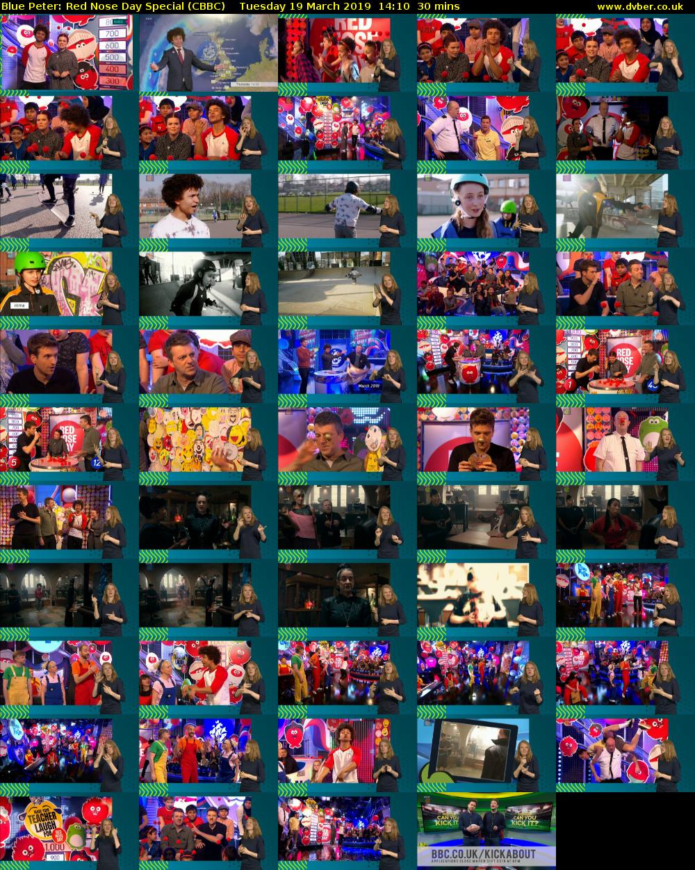 Blue Peter: Red Nose Day Special (CBBC) Tuesday 19 March 2019 14:10 - 14:40