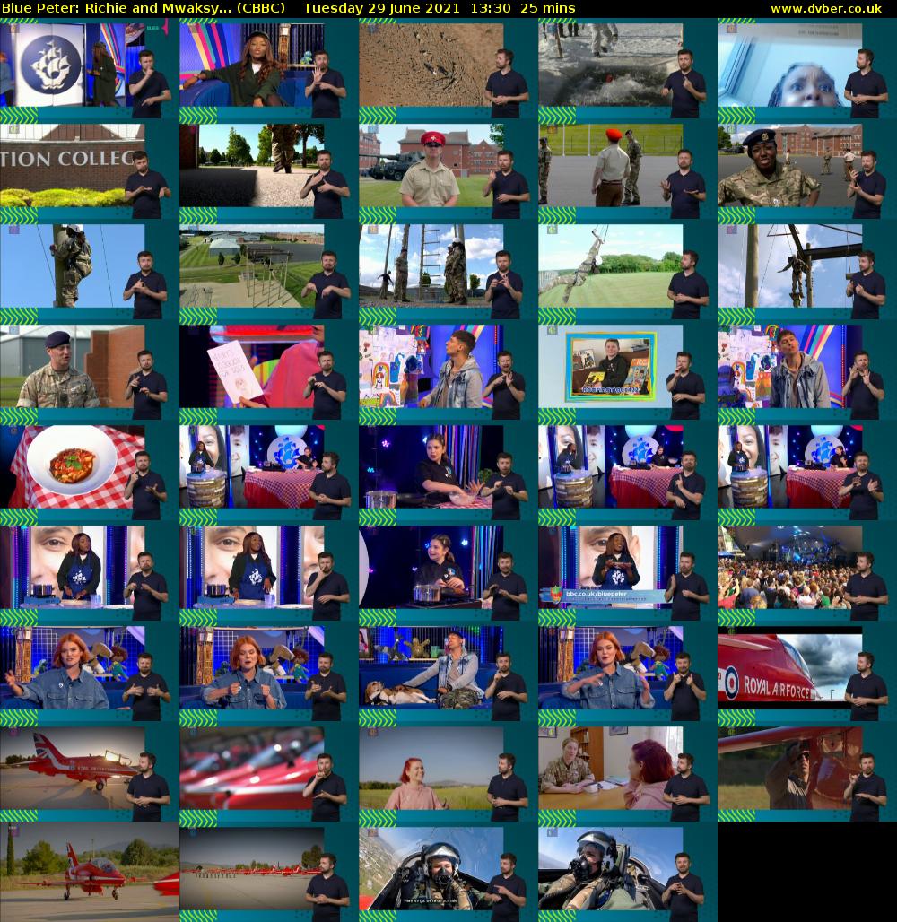 Blue Peter: Richie and Mwaksy... (CBBC) Tuesday 29 June 2021 13:30 - 13:55