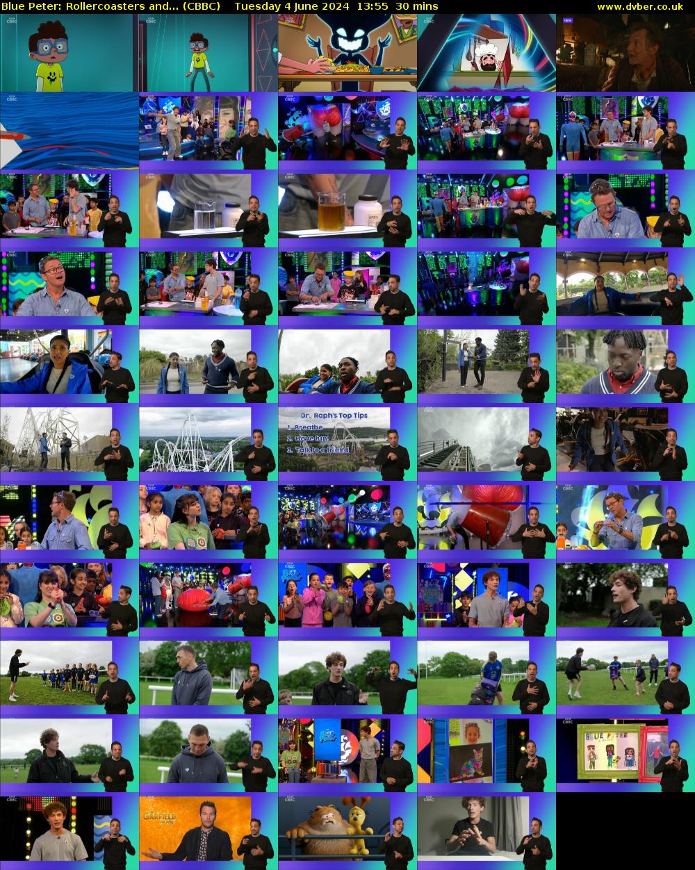 Blue Peter: Rollercoasters and... (CBBC) Tuesday 4 June 2024 13:55 - 14:25