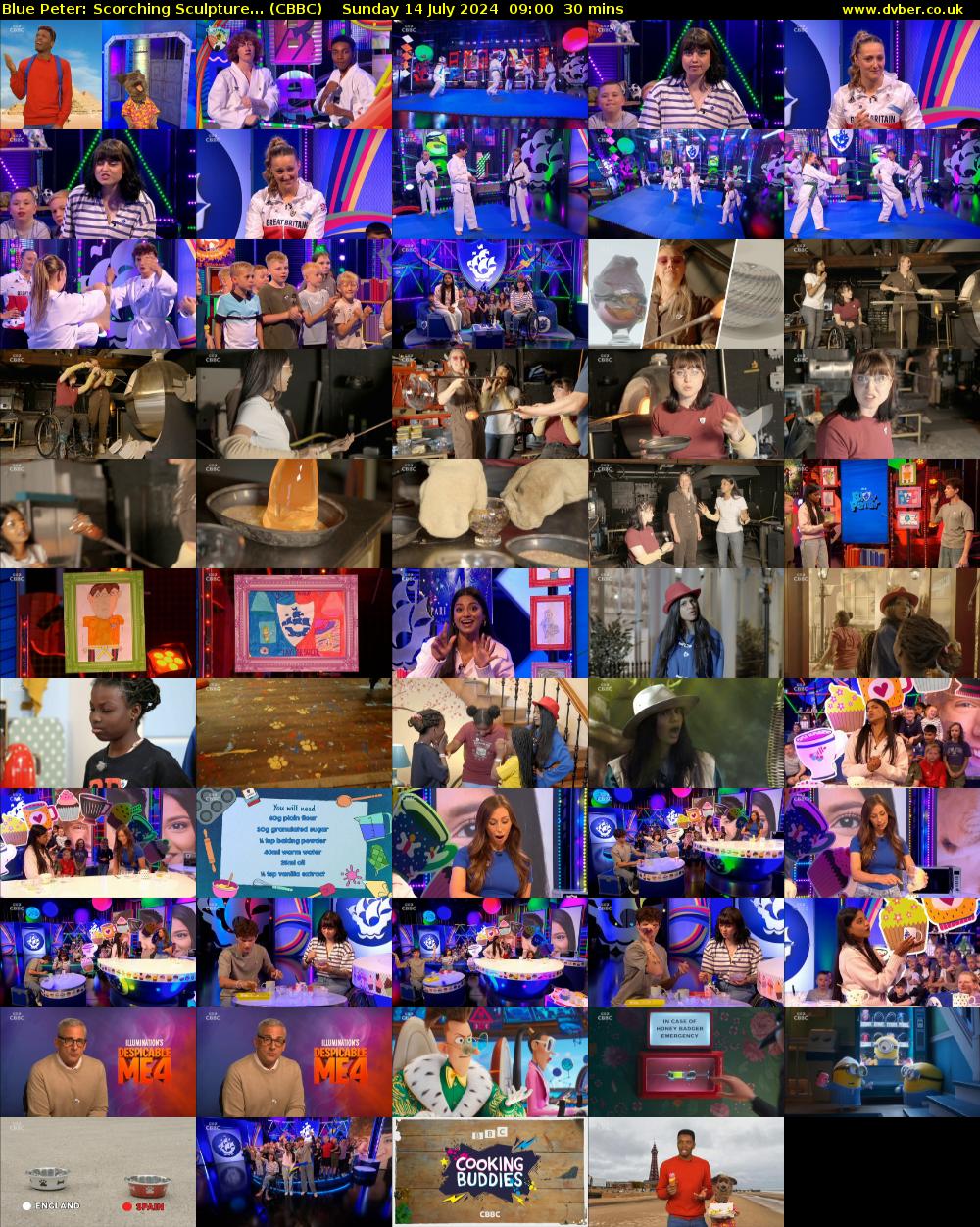 Blue Peter: Scorching Sculpture... (CBBC) Sunday 14 July 2024 09:00 - 09:30
