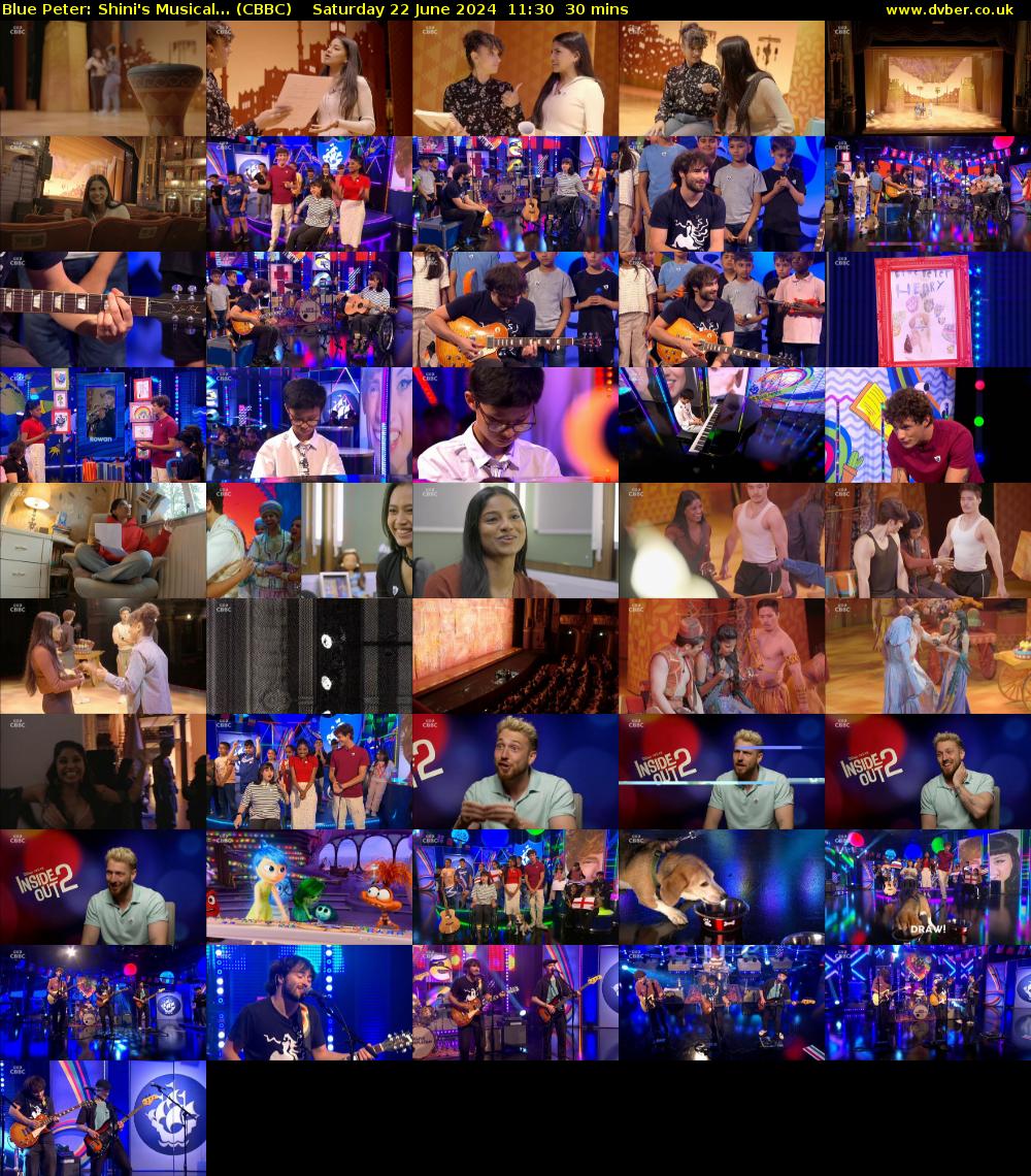 Blue Peter: Shini's Musical... (CBBC) Saturday 22 June 2024 11:30 - 12:00