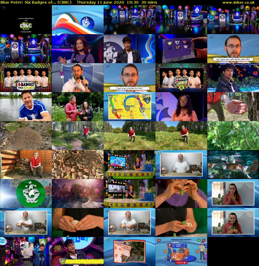Blue Peter: Six Badges of... (CBBC) Thursday 11 June 2020 19:30 - 20:00