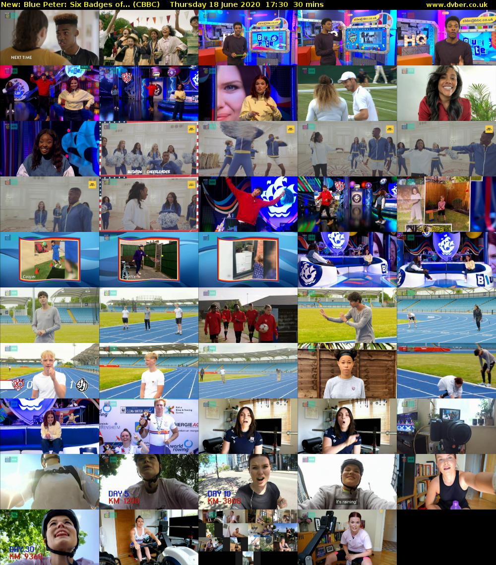 Blue Peter: Six Badges of... (CBBC) Thursday 18 June 2020 17:30 - 18:00