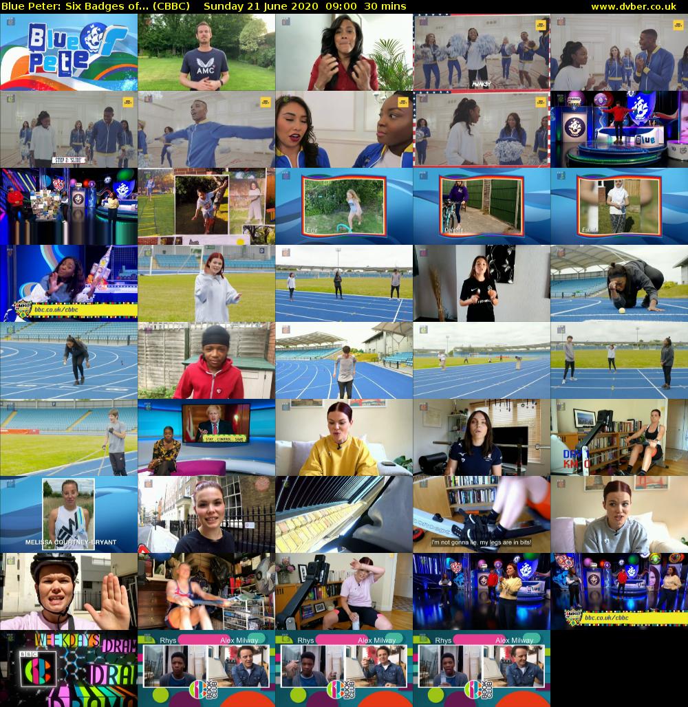 Blue Peter: Six Badges of... (CBBC) Sunday 21 June 2020 09:00 - 09:30