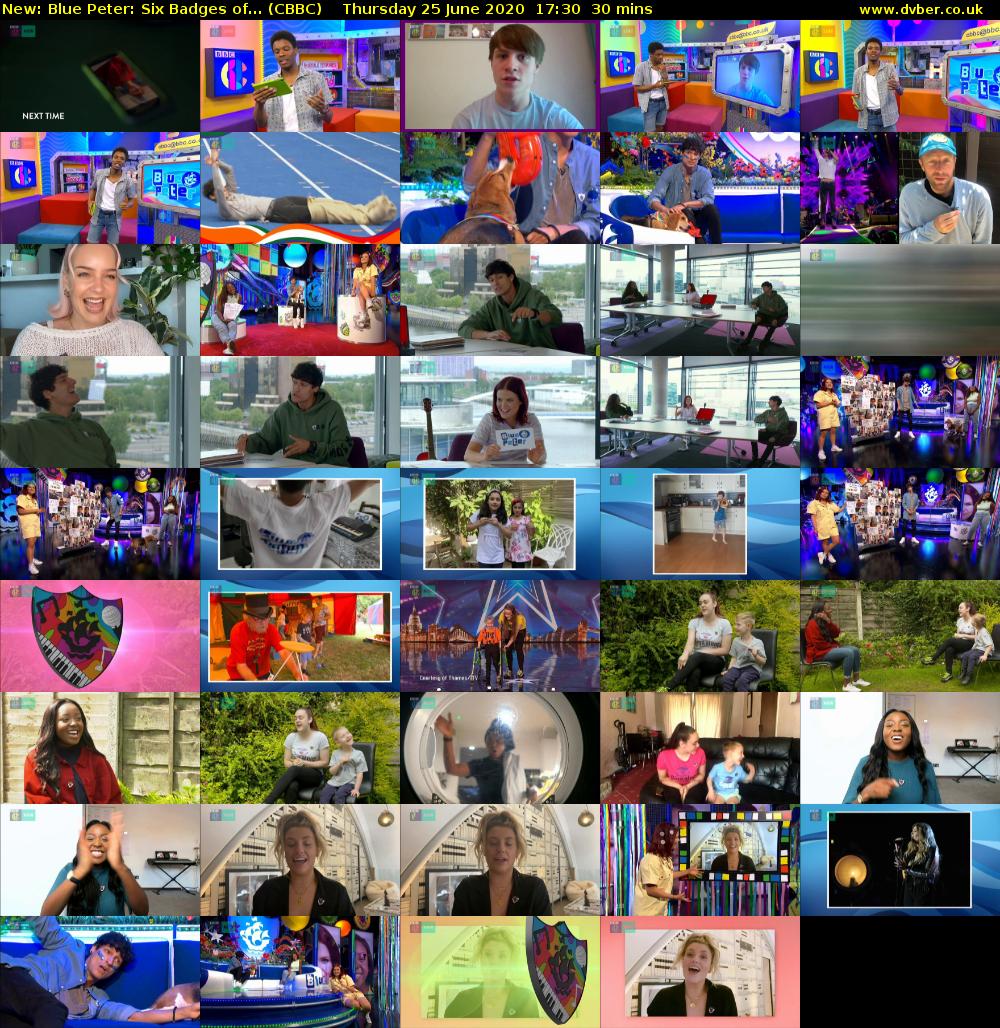 Blue Peter: Six Badges of... (CBBC) Thursday 25 June 2020 17:30 - 18:00