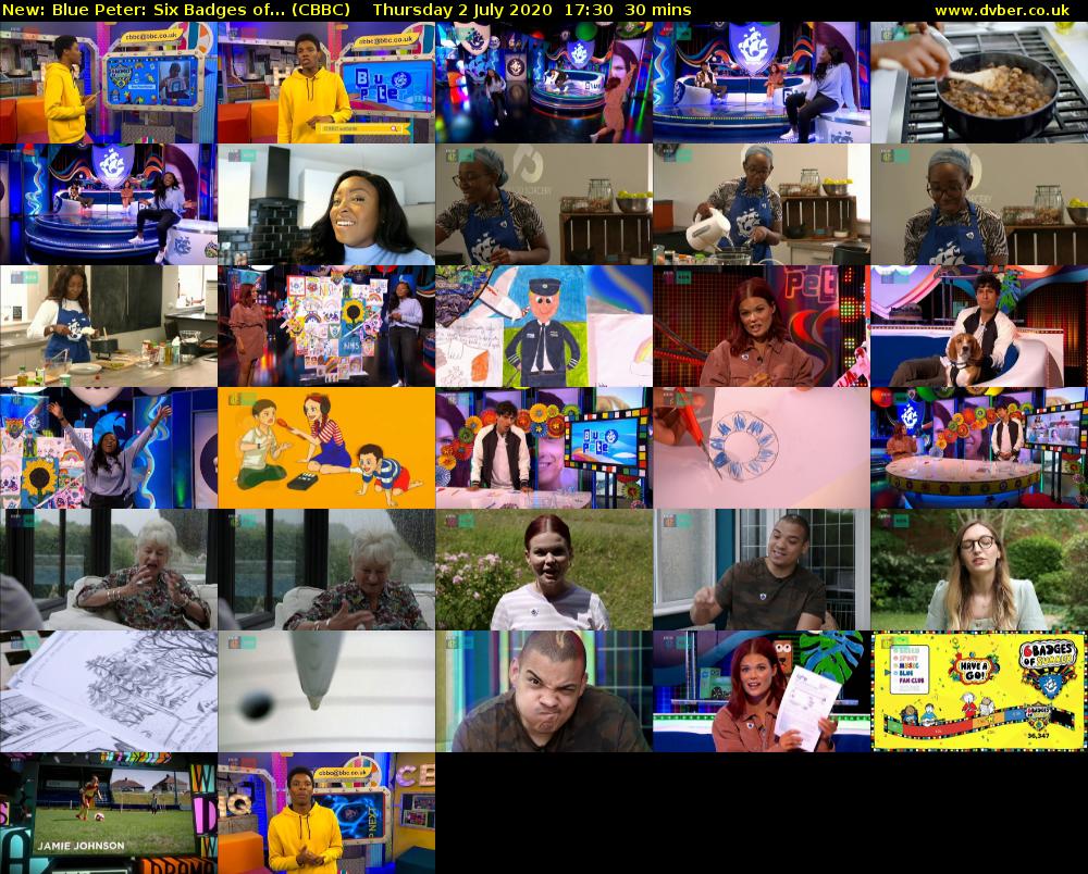 Blue Peter: Six Badges of... (CBBC) Thursday 2 July 2020 17:30 - 18:00