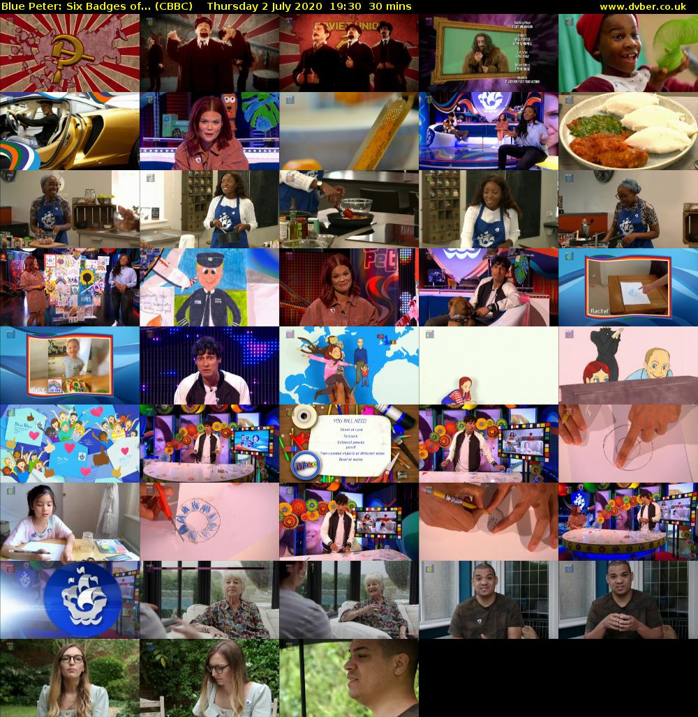 Blue Peter: Six Badges of... (CBBC) Thursday 2 July 2020 19:30 - 20:00